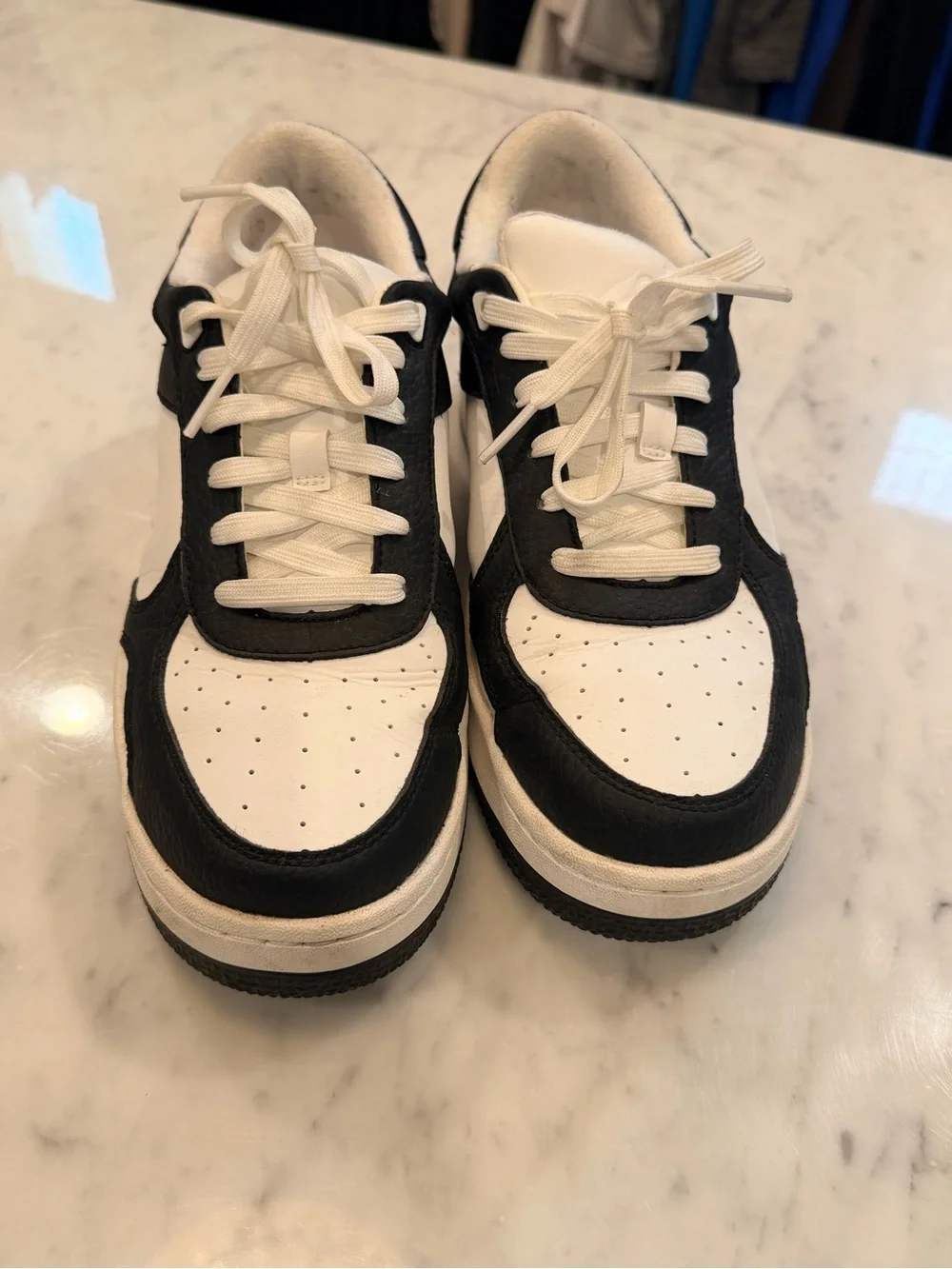 Alo Black & White Leather Sneakers